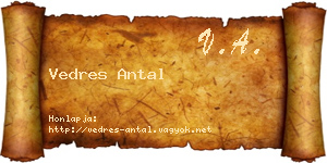 Vedres Antal névjegykártya